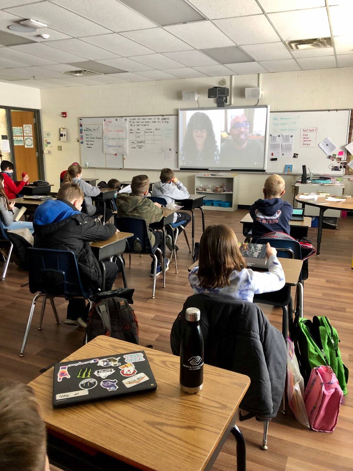 GIS students in Mrs. Mackley's class take part in virtual author visit in February 