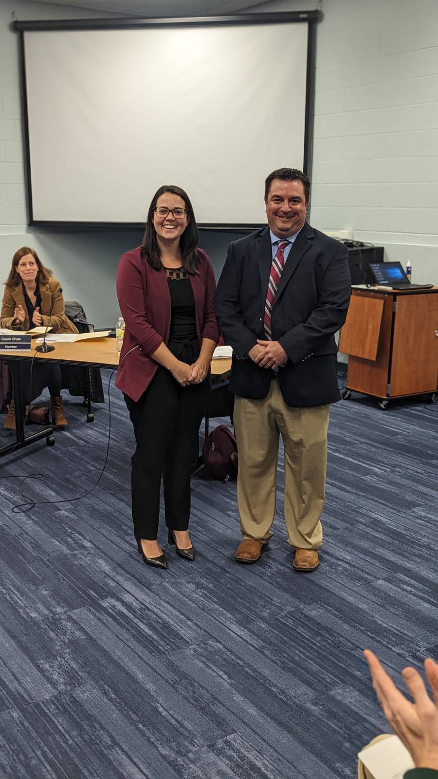 District Treasurer Brittany Treolo and Assistant Superintendent Ryan Bernath