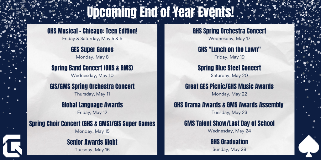 Upcoming End of Year Events